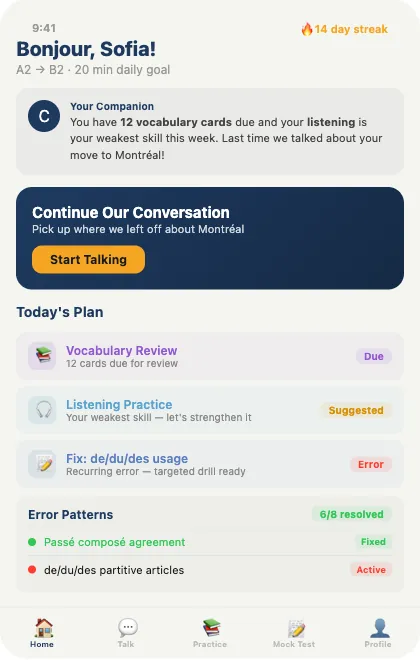 Companion — screen 1
