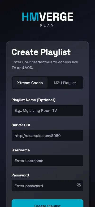 HMVerge Play — screen 1